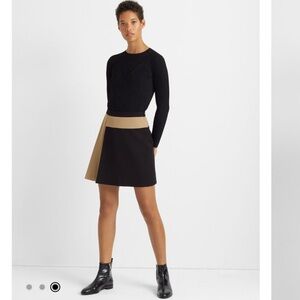 Club Monaco Black/Beige Colorblock Mini Skirt